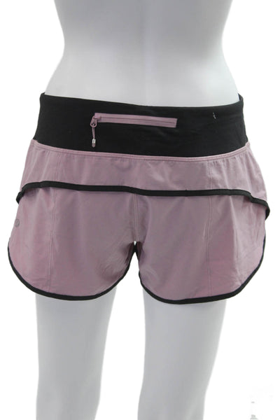 Lululemon Womens Black Athletic Zip Nylon Blend Shorts Size 6