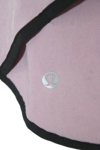 Lululemon Womens Black Athletic Zip Nylon Blend Shorts Size 6