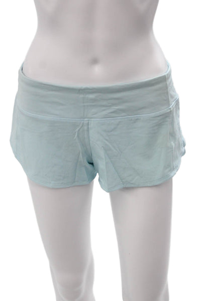 Lululemon Women Light Blue Nylon Blend Zip Beach Shorts Size 6