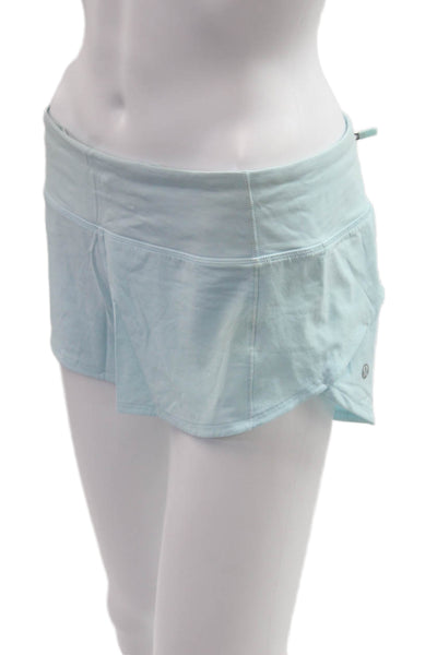 Lululemon Women Light Blue Nylon Blend Zip Beach Shorts Size 6