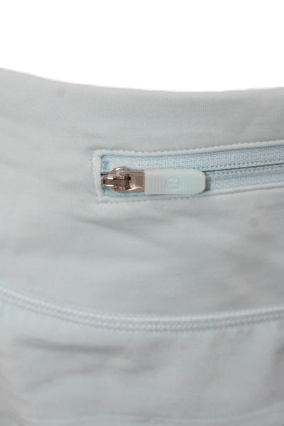 Lululemon Women Light Blue Nylon Blend Zip Beach Shorts Size 6