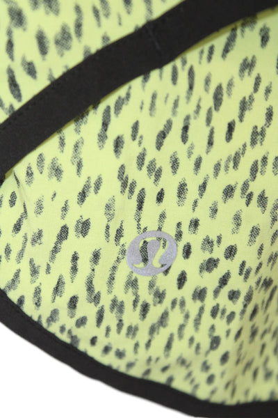 Lululemon Womens Black Animal Print Zip Shorts Nylon Blend Size 6