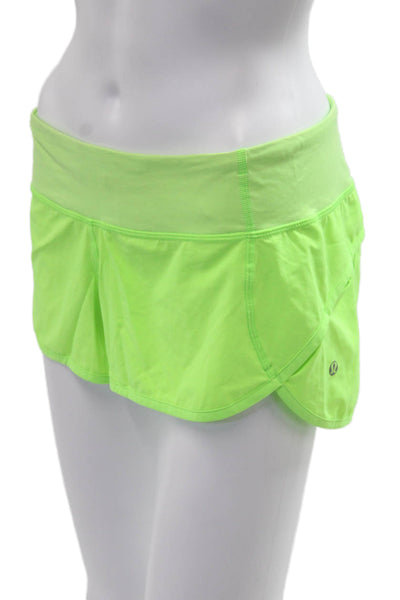 Lululemon Womens Green Nylon Blend Zip Solid Shorts Size 6XP