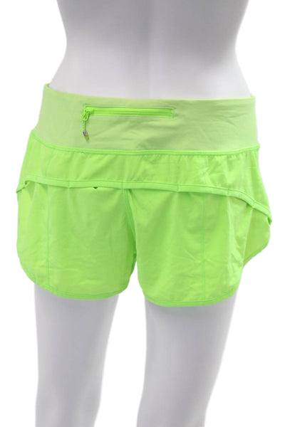 Lululemon Womens Green Nylon Blend Zip Solid Shorts Size 6XP