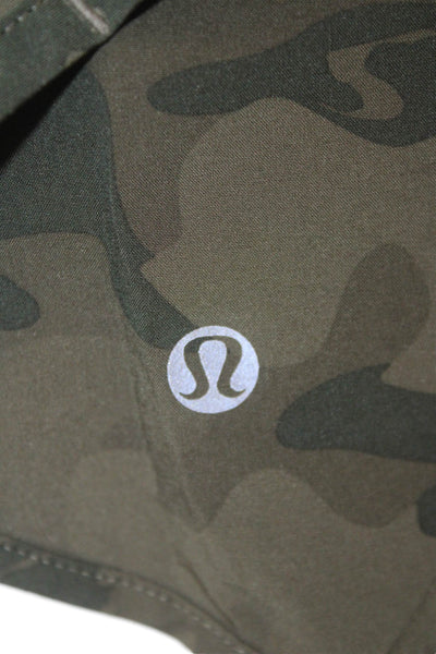 Lululemon Womens Camouflage Green Nylon Blend Zip Shorts Size 6