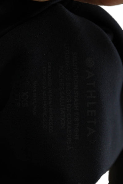Athleta Womens Ankle Leggings Dark Blue Nylon Blend Size 2XS