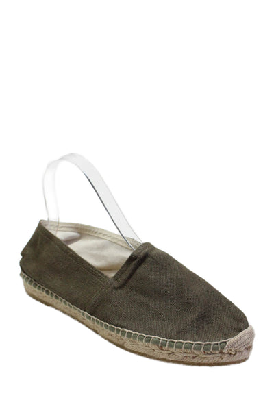 J Crew Womens Solid Round Toe Slip On Espadrille Flats Green Size 8.5