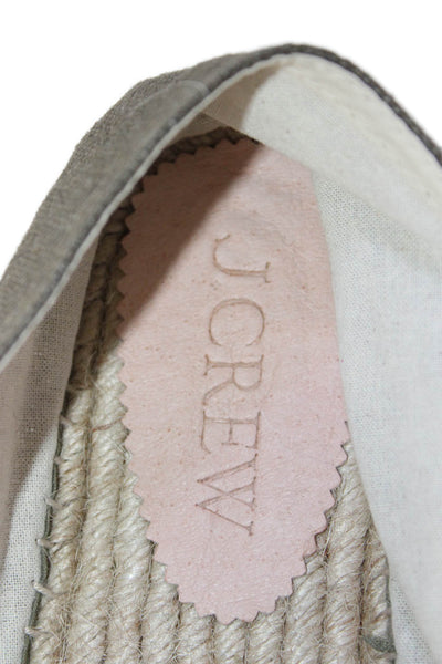 J Crew Womens Solid Round Toe Slip On Espadrille Flats Green Size 8.5