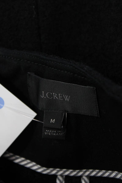 J Crew Womens Pea Coat Black 100% Wool Button Closure Long Sleeve Size M
