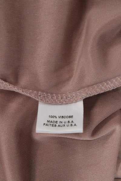 Misa Women Wrap Mini Dress Brown V-Neck Short Sleeve 100% Viscose Size XS