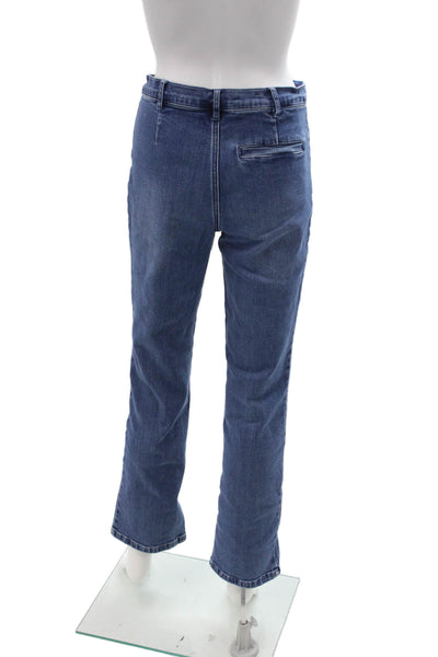 J. Mclaughlin Womens Cropped Straight Jeans Blue Mid Rise 29in Inseam Size 4