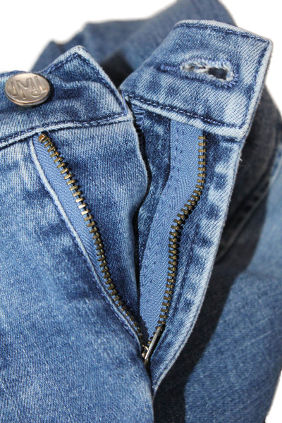 J. Mclaughlin Womens Cropped Straight Jeans Blue Mid Rise 29in Inseam Size 4