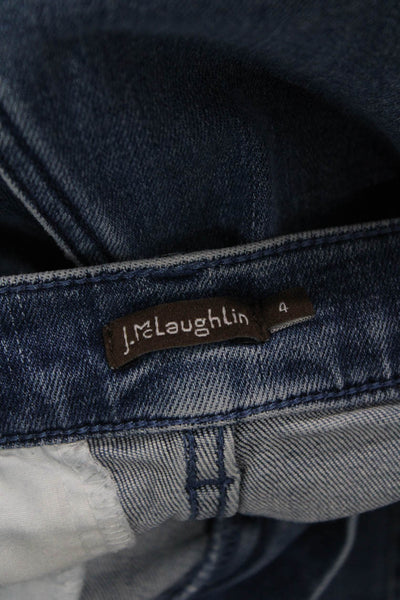 J. Mclaughlin Womens Cropped Straight Jeans Blue Mid Rise 29in Inseam Size 4