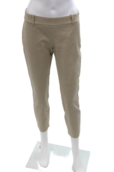 J Crew Womens Petite Cropped Ankle Chino Beige Zip Size S