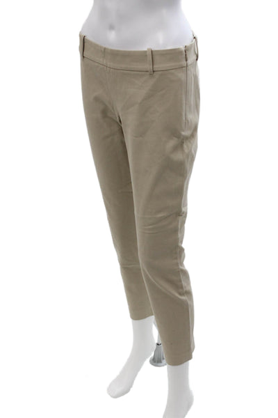 J Crew Womens Petite Cropped Ankle Chino Beige Zip Size S