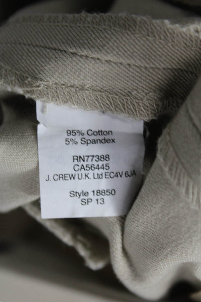 J Crew Womens Petite Cropped Ankle Chino Beige Zip Size S