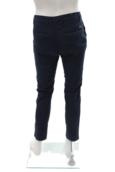 Zara Mens Ankle Chino Dark Blue Cotton Button Size 30