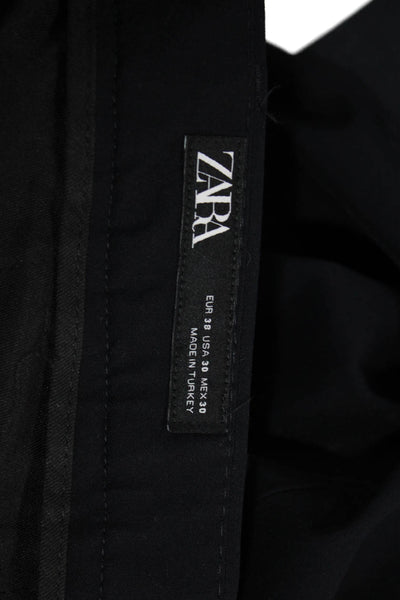 Zara Mens Ankle Dress Pants Black Button Size 30