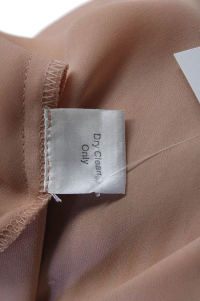 Parker Women Slip Dress Beige Sleeveless Round Neck Mini 100% Polyester Size M