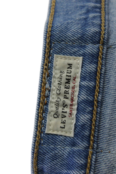 Levis Women Cropped Straight Jeans Light Blue High Rise 24 Inseam Size 27
