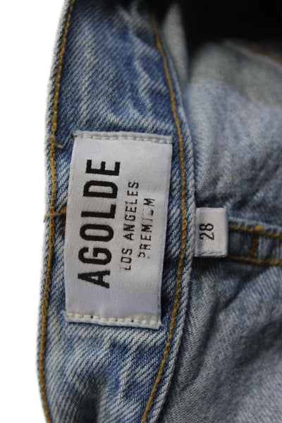 Agolde Unisex Straight Tapered Jeans Light Blue High Rise 26in Size 28