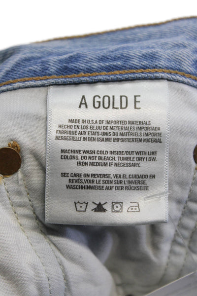 Agolde Unisex Straight Tapered Jeans Light Blue High Rise 26in Size 28