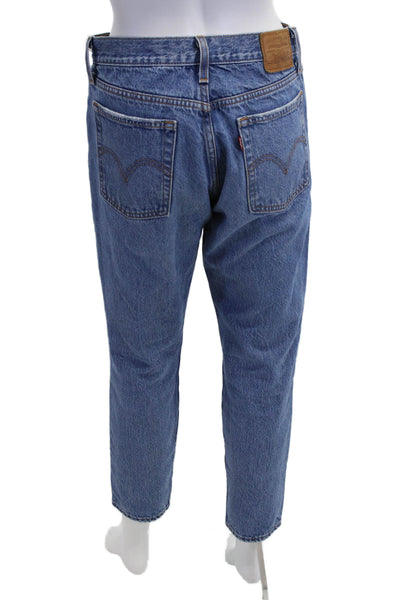 Levis Women Ankle Cropped Mom Jeans Blue High Rise Size 27