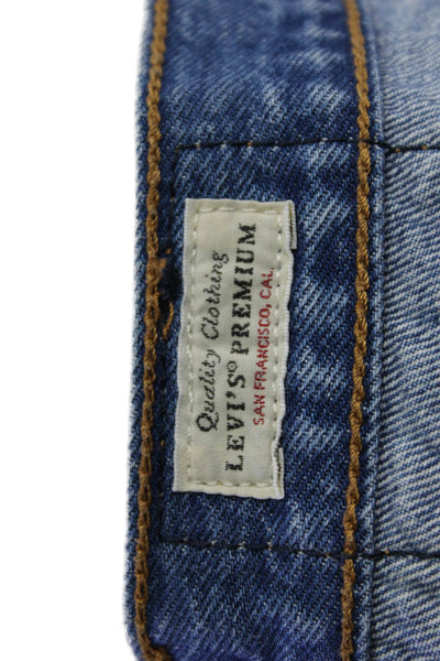 Levis Women Ankle Cropped Mom Jeans Blue High Rise Size 27