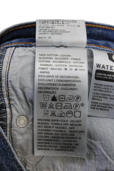 Levis Women Ankle Cropped Mom Jeans Blue High Rise Size 27