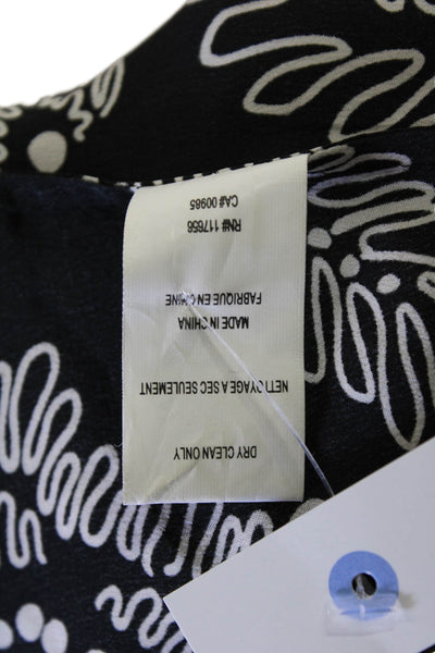 Thakoon Addition Womens Black Floral V-Neck Long Sleeve Tunic Size 4