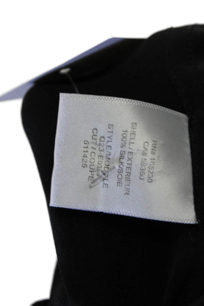 Equipment Femme Women Silk Collared Button Up Long Sleeve Black Basic Size XS