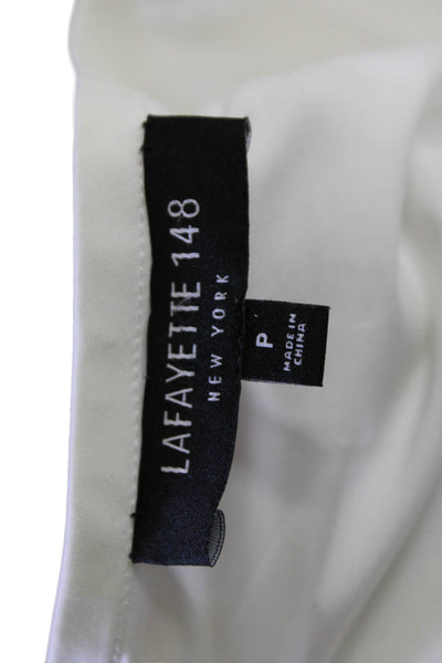 Lafayette 148 New York Womens White Long Sleeve Blouse Cotton Size 0P