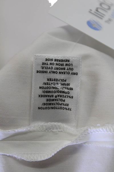 Lafayette 148 New York Womens White Long Sleeve Blouse Cotton Size 0P