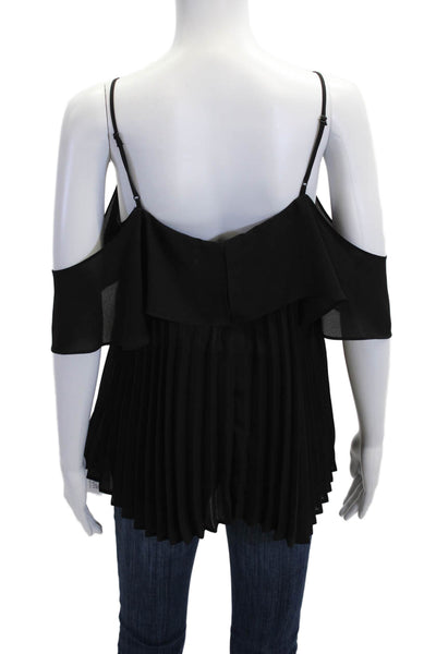 Delfi Women Camisole Black Polyester Sleeveless Hook & Eye Size S