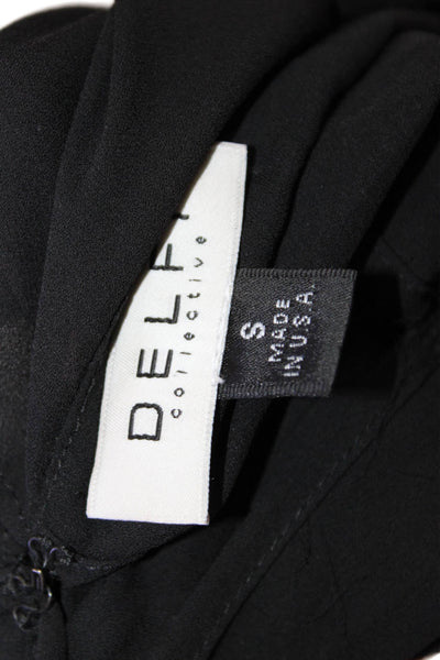 Delfi Women Camisole Black Polyester Sleeveless Hook & Eye Size S