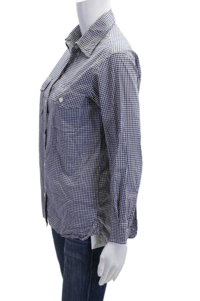 Current/Elliott Women Check Button Up Shirt Cotton Long Sleeve Size 0
