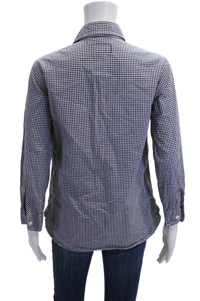 Current/Elliott Women Check Button Up Shirt Cotton Long Sleeve Size 0