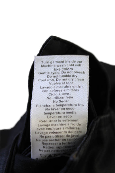 Current/Elliott Womens Black Parka Anorak High Neck Drawstring Cotton Size 0
