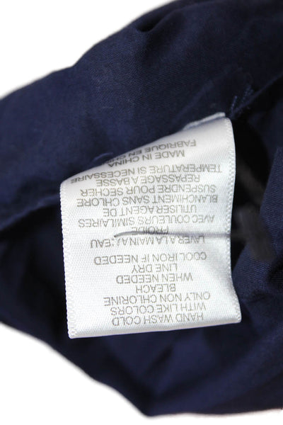 Equipment Femme Women Collared Sleeveless Button Up Cotton Tank DarkBlue Size XS