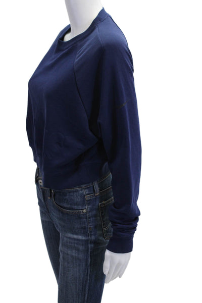 Nike Womens Pullover Sweatshirt Dark Blue Crew Neck Size XS