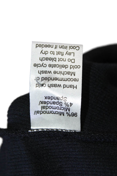 ATM Women Basic Black Long Sleeve Round Neck MicroModal Jumpsuit Size XS