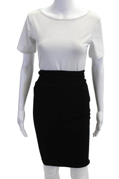 Enza Costa Women Straight Pencil Skirt Set Black Knee-Length Size S