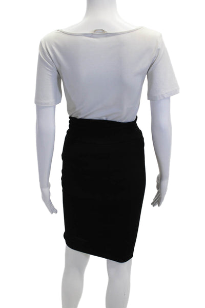 Enza Costa Women Straight Pencil Skirt Set Black Knee-Length Size S