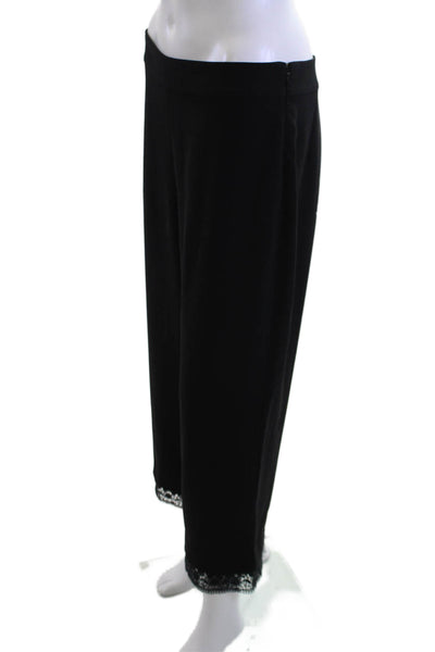 Club Monaco Womens Cropped Dress Pants Black Polyester Zip Inseam 30 Size 8