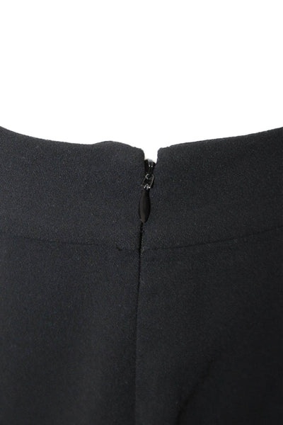 Club Monaco Womens Cropped Dress Pants Black Polyester Zip Inseam 30 Size 8