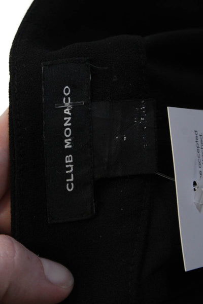 Club Monaco Womens Cropped Dress Pants Black Polyester Zip Inseam 30 Size 8