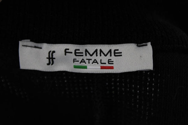 Femme Fatale Women Black Viscose Blazer Long Sleeve Size S