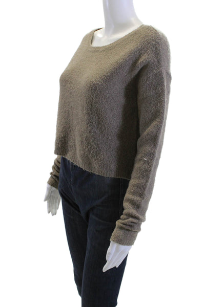 BCBGMAXAZRIA Women Pullover Sweater Brown Long Sleeve Round Neck Size XS