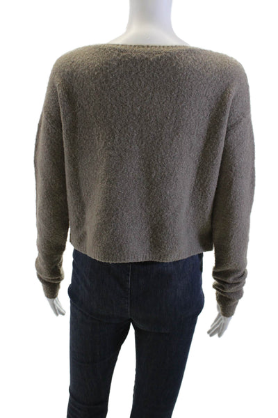 BCBGMAXAZRIA Women Pullover Sweater Brown Long Sleeve Round Neck Size XS