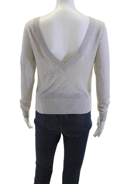 Club Monaco Womens Beige Cashmere Pullover Crew Neck Long Sleeve Size XS